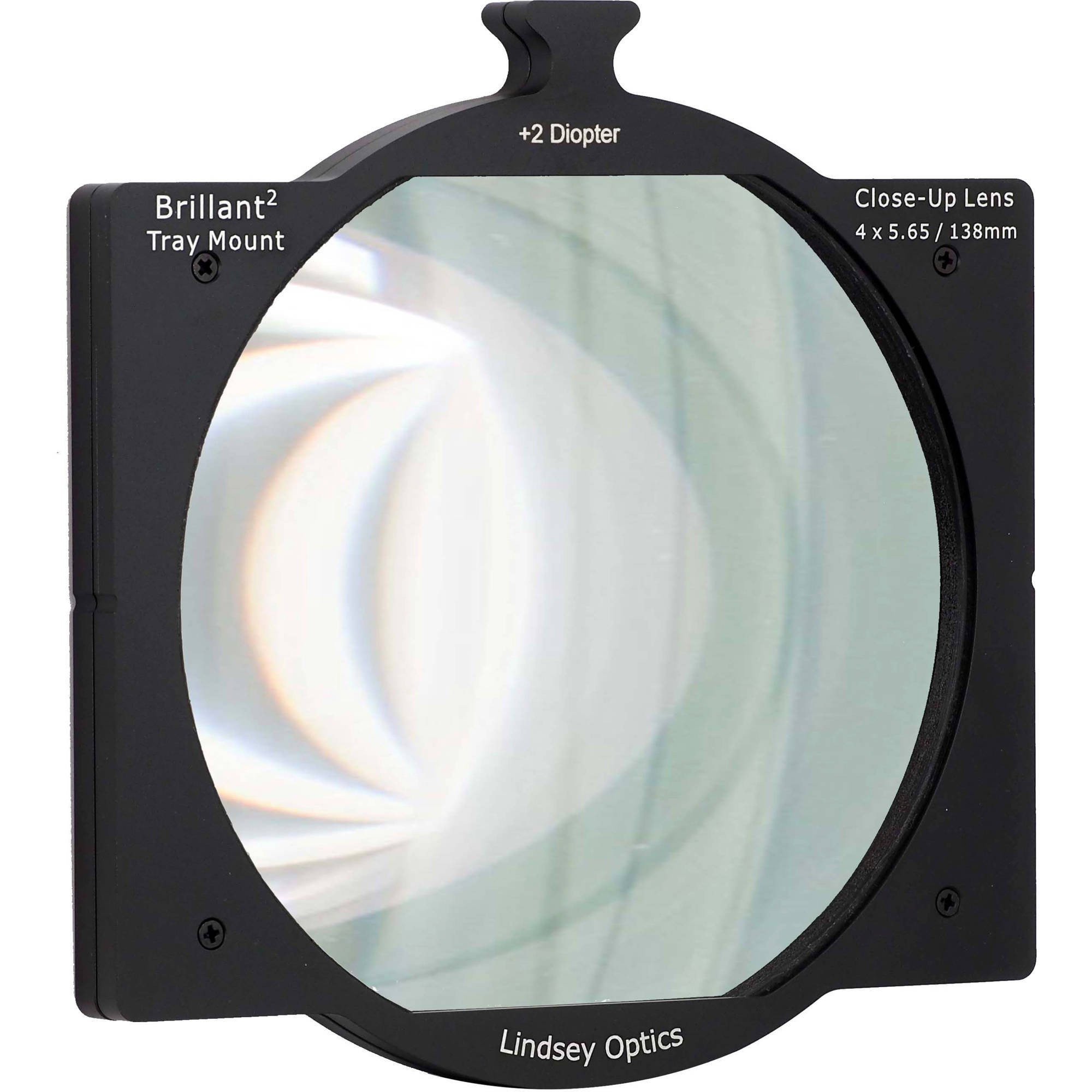 Lindsey Optics 4 x 5.65” +2 Diopter Brilliant Tray Mount Close-Up Lens