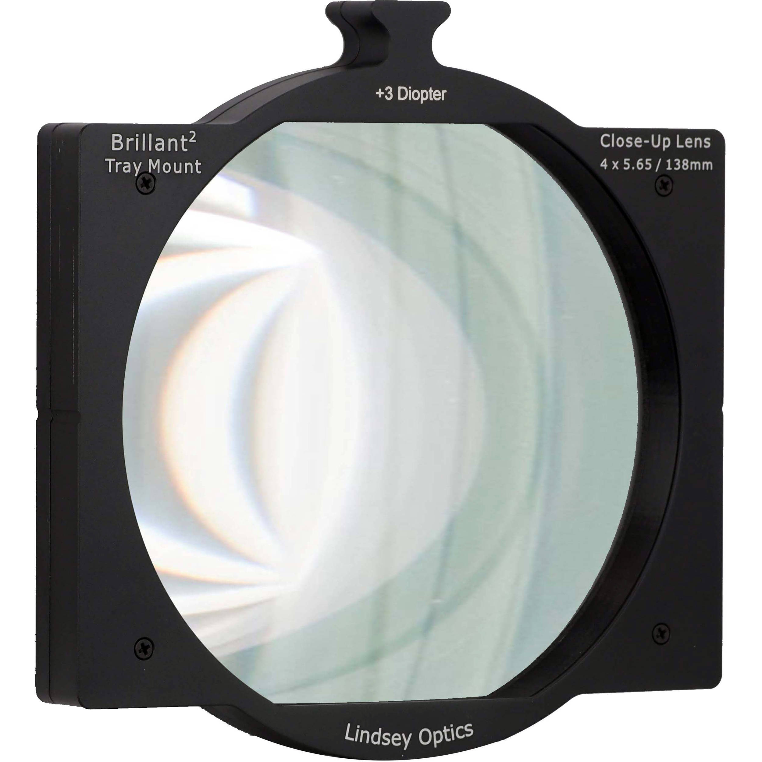 Lindsey Optics 4 x 5.65” +3 Diopter Brilliant Tray Mount Close-Up Lens