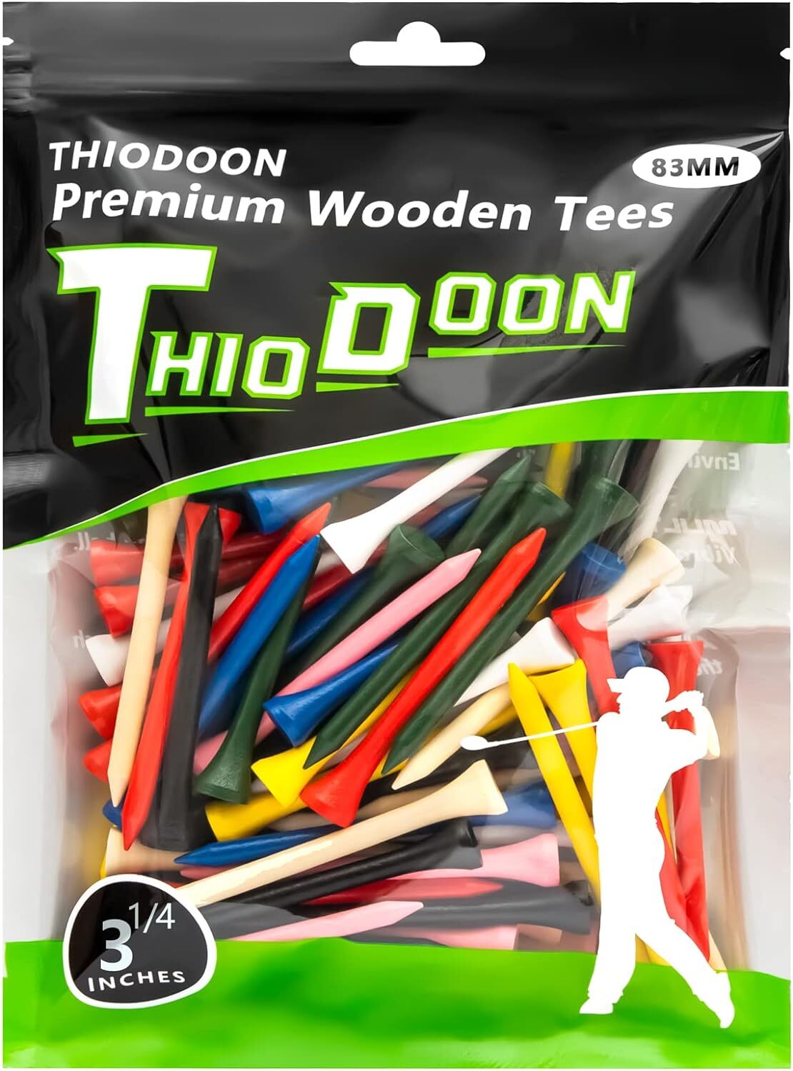 Professional Natural Wood Golf Tees (100 Pack)