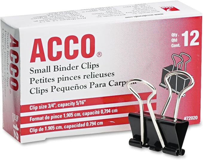 Small Binder Clip (12ct)