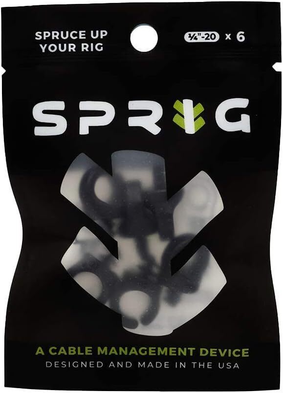Sprig Cable Management Device (1/4”-20, 6-pack, Black)
