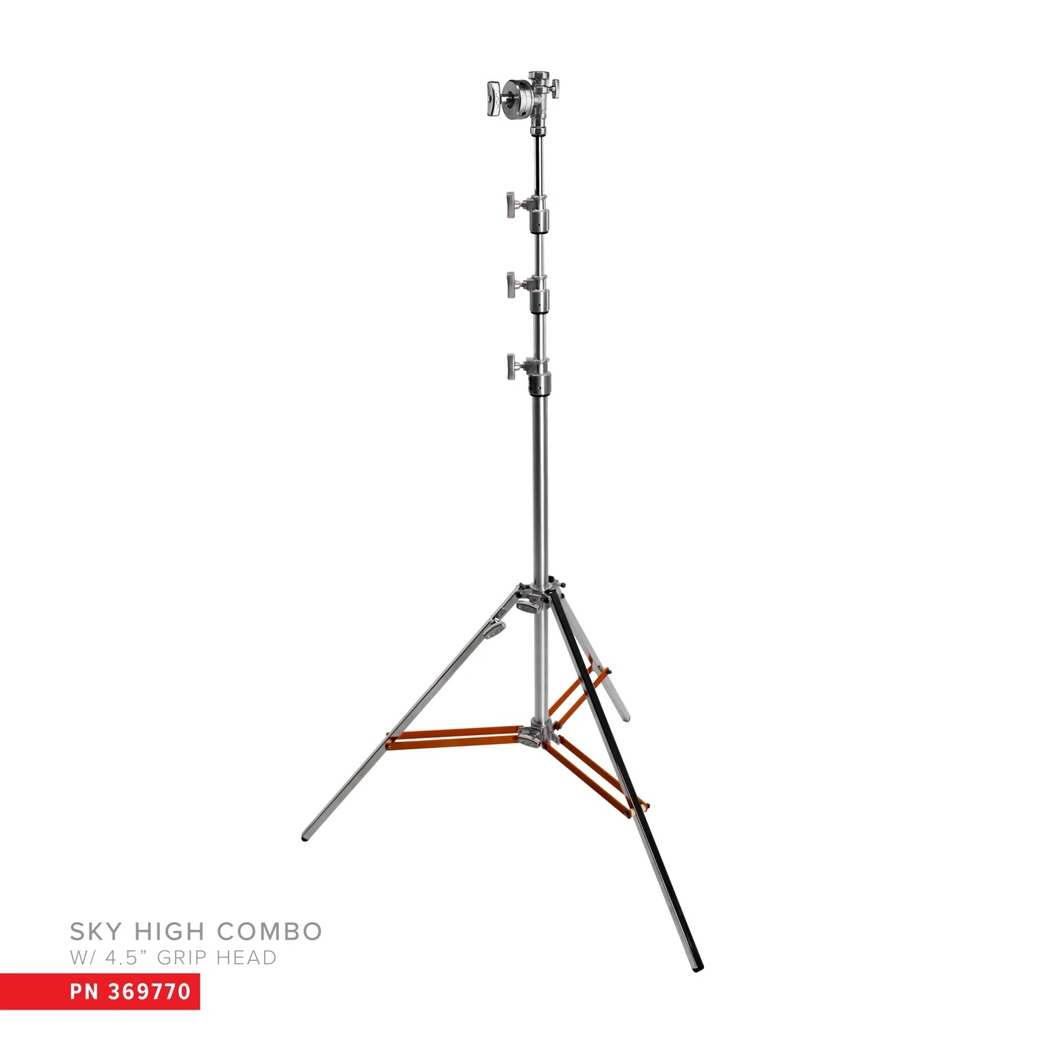 Three Riser combo stand  with  4.5” Grip Head
