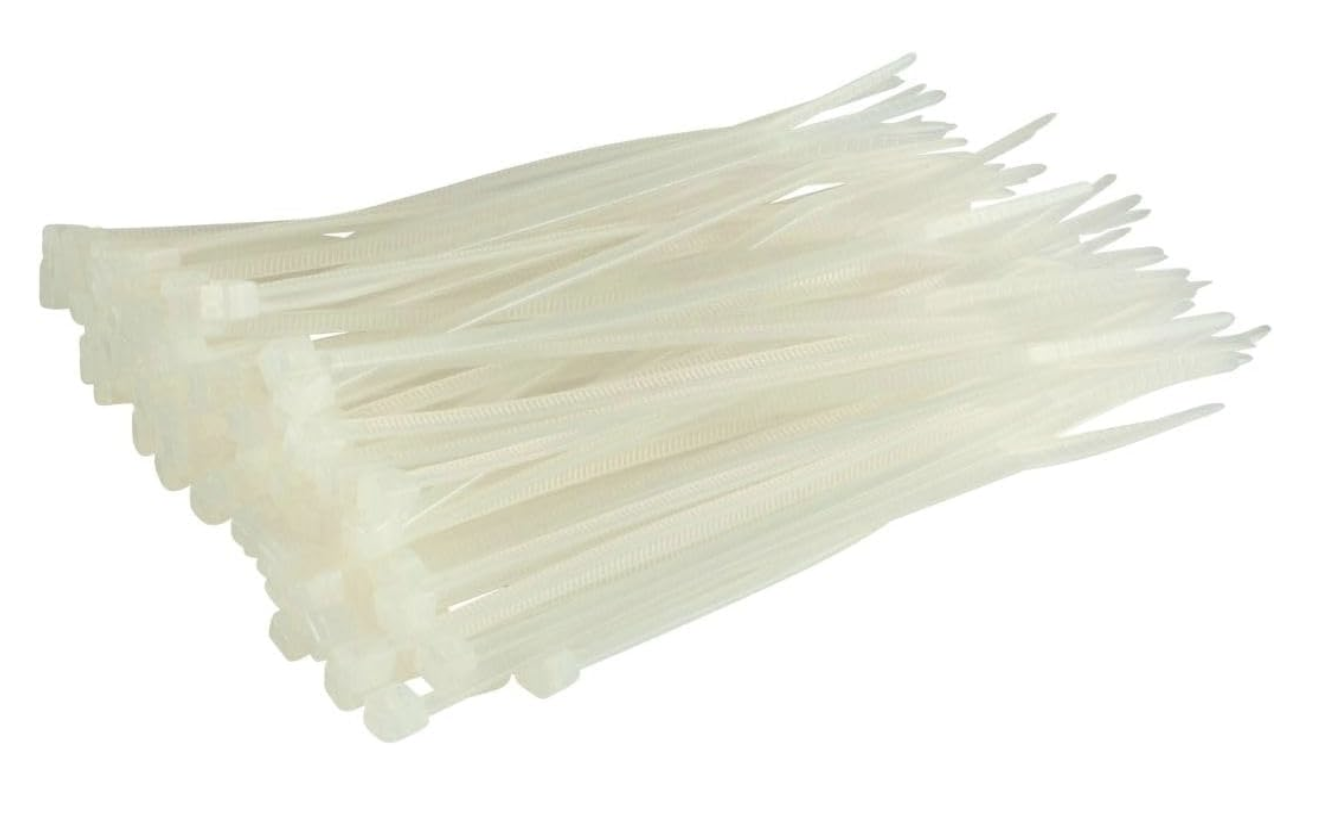 24” Zipties White (100 Pack)
